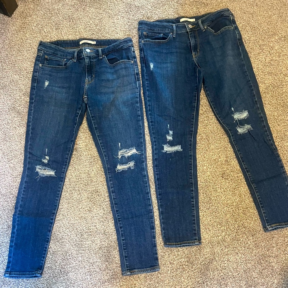 2 Pair Bundle- Levi’s 711 Skinny Jeans Size 30